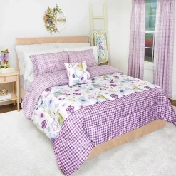 Spring Gnome Reversible Full/Queen or King Comforter Set, Decorative Pillow