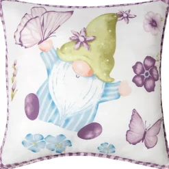 Spring Gnome Reversible Full/Queen or King Comforter Set, Decorative Pillow