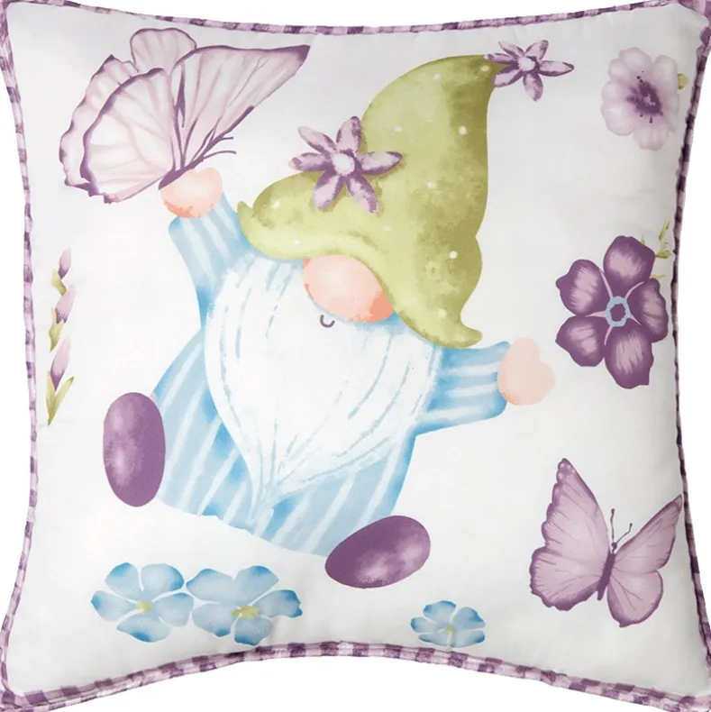 Spring Gnome Reversible Full/Queen or King Comforter Set, Decorative Pillow