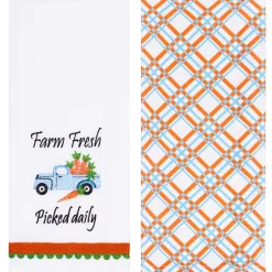 Spring Truck Embroidered Kitchen Towels, Set of 2