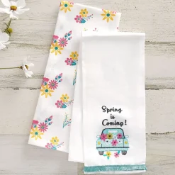 Spring Truck Embroidered Kitchen Towels, Set of 2