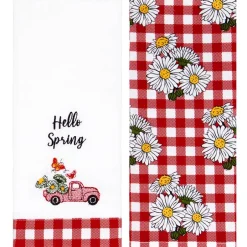 Spring Truck Embroidered Kitchen Towels, Set of 2