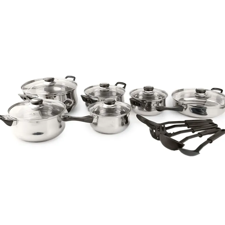 Stainless Steel Cookware Set with Utensils - 17-Pc.
