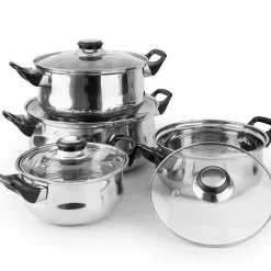 Stainless Steel Cookware Set with Utensils - 17-Pc.