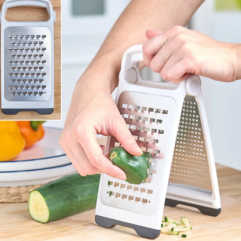 Stainless Steel Handheld Cheese Grater & Shredder - Foldable