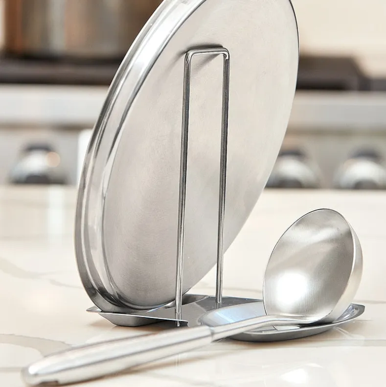Stainless Steel Spoon Rest and Lid Holder
