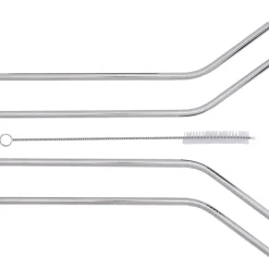 Stainless Steel Straws and Cleaning Brush Set of 4