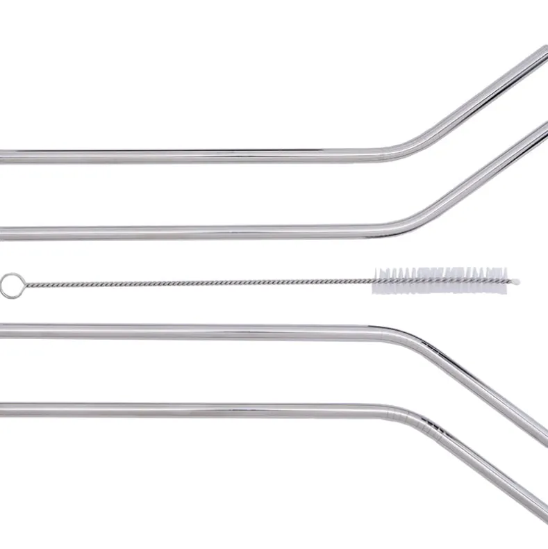 Stainless Steel Straws and Cleaning Brush Set of 4