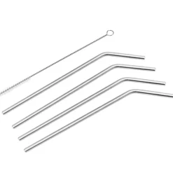 Stainless Steel Straws and Cleaning Brush Set of 4