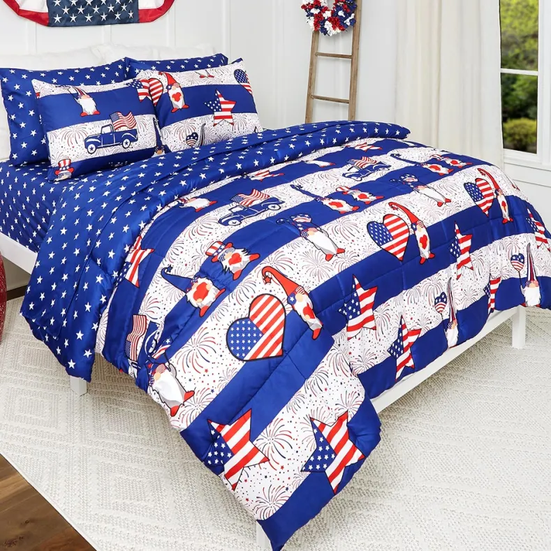 Stars and Stripes Gnome Complete Comforter Set