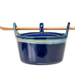 Stoneware Casserole Dish with Wooden Spoon
