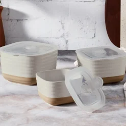 Stoneware Food Storage Container Set - 6-Pc.