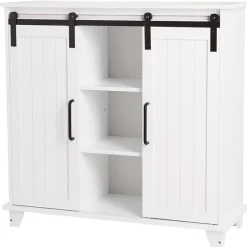 Storage Cabinet With Sliding Barn Style Door