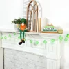 St Patrick's Lighted Green Shamrock Garland - Battery Operated