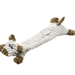 Stuffing-Free Soft Plush Corduroy Dog Chew Toy Pig Cow Or Dog Shaped
