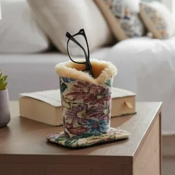 Stylish Eyeglass Holder Floral Plush Lined Case
