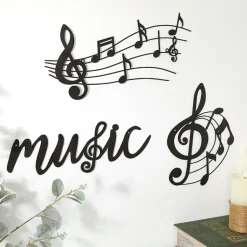 Stylish Metal Music Wall Art Decor Set of 2
