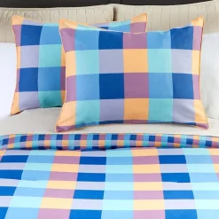 Summer Buffalo Plaid Reversible Comforter Set or Accent Pillow