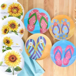 Summer Dining Melamine Plates Set of 4