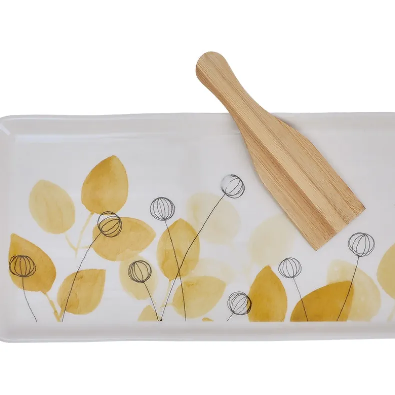 Summer Floral Appetizer Tray with Spatula