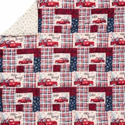 Summer Plaid Truck Complete Comforter Set with Sheets