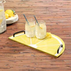 Summertime Fruits Wood Serving Tray - Lemon or Pineapple