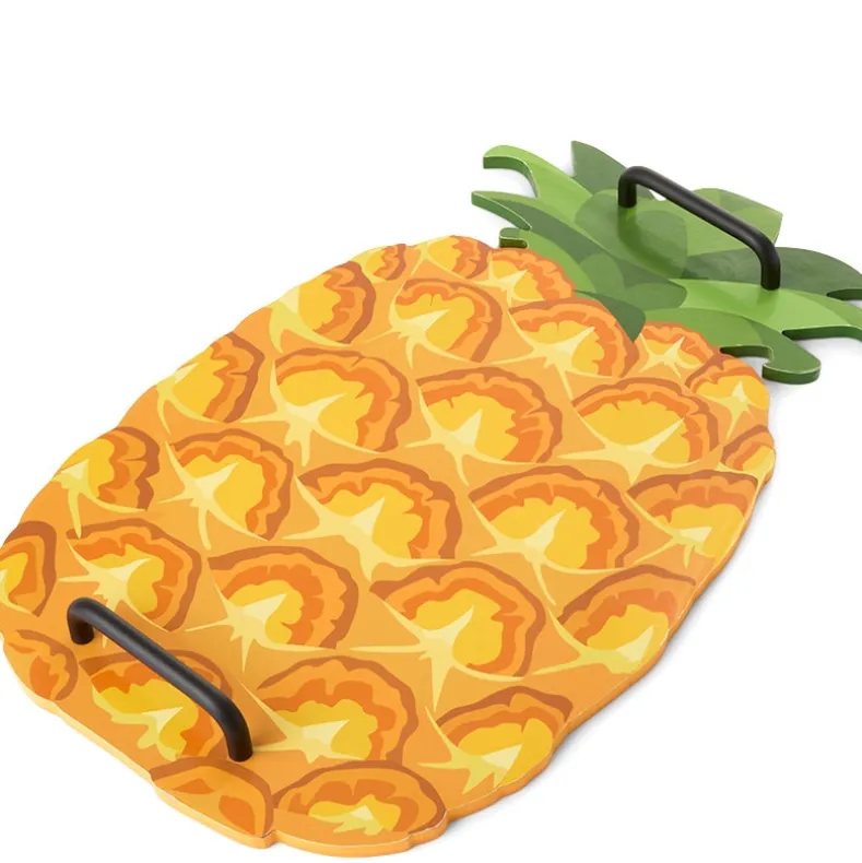 Summertime Fruits Wood Serving Tray - Lemon or Pineapple