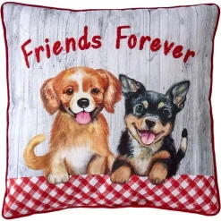 Summertime Pet Embroidered Decorative Pillow