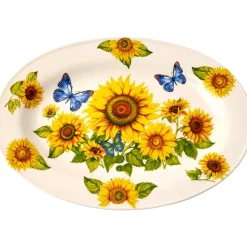 Sunflower and Butterfly 13" Ceramic Serving Platter
