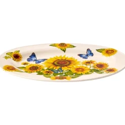 Sunflower and Butterfly 13" Ceramic Serving Platter