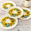 Sunflower and Butterfly 8" Melamine Plates - Set of 4