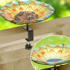 Sunflower Birdbath Or Feeder - Deck Mounted