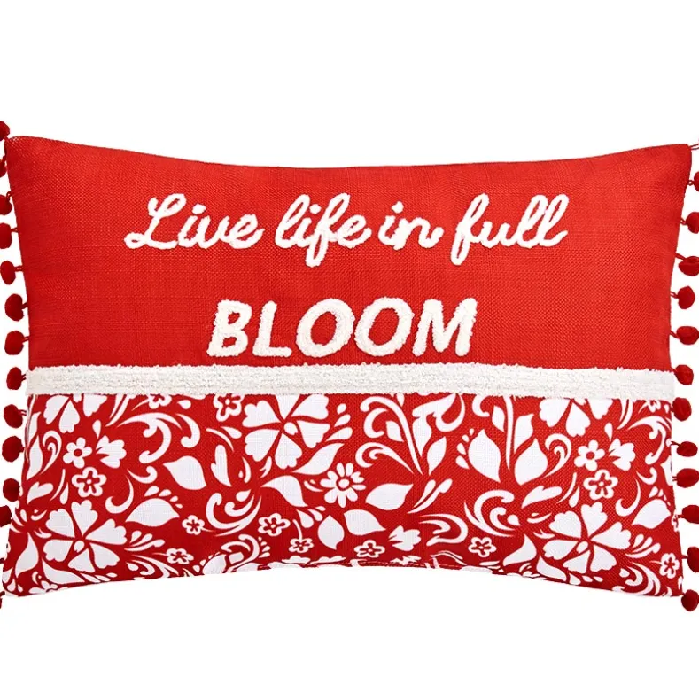 Sunflower Embroidered Decorative Pillow
