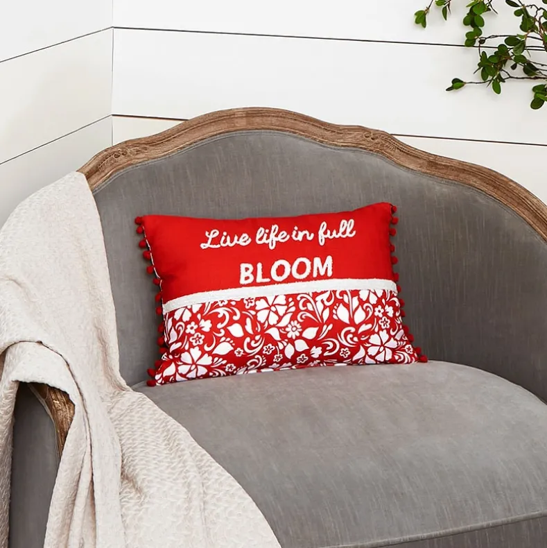 Sunflower Embroidered Decorative Pillow