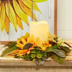 Sunflower LED Candle with Sunflower Ring
