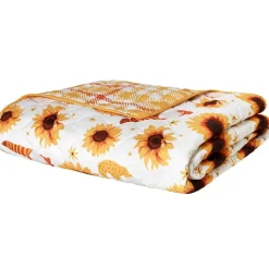 Sunflowers and Gnomes Full/Queen or King Quilt, Sham, or Accent Pillow