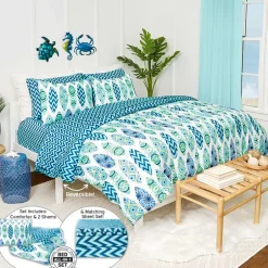 Surf's Up Reversible Queen or King Complete Comforter Set