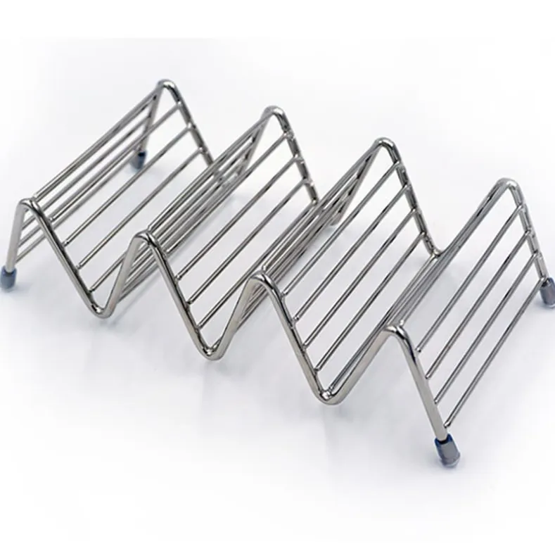 Taco Holder Stand Stainless Steel Set of 2