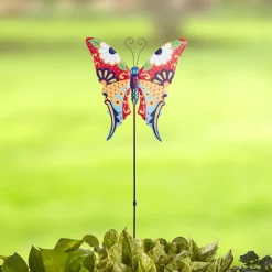 Talavera-Inspired Garden Stakes-Butterfly or Hummingbird