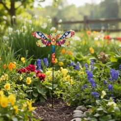 Talavera-Inspired Garden Stakes-Butterfly or Hummingbird