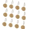 Tan Striped Shower Hooks Set of 12