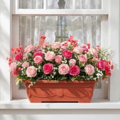 Terracotta-Style Gardening Window Box Planter