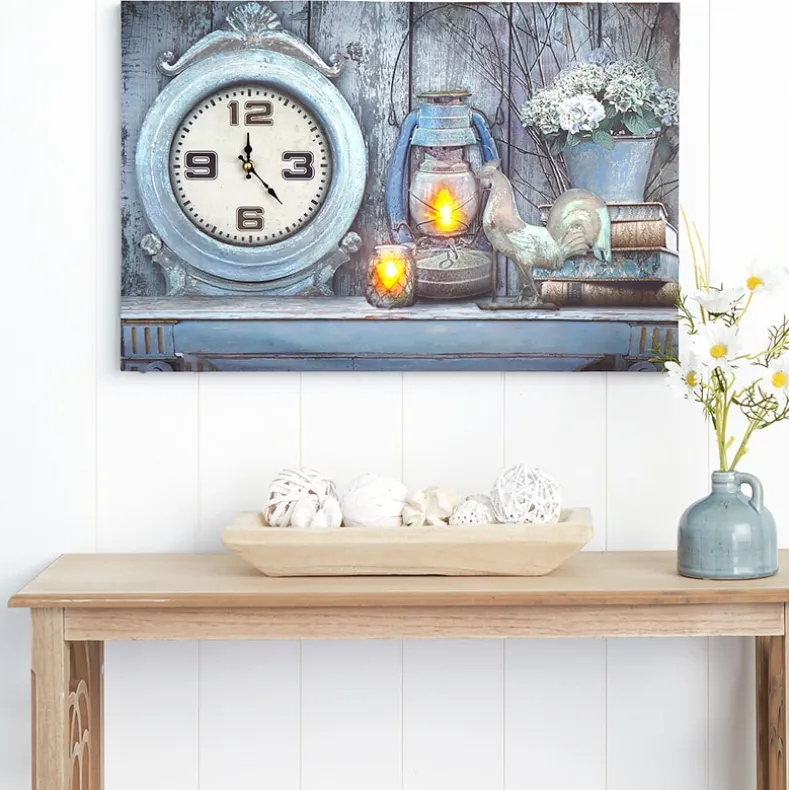 Themed Lighted Clock Wall Art
