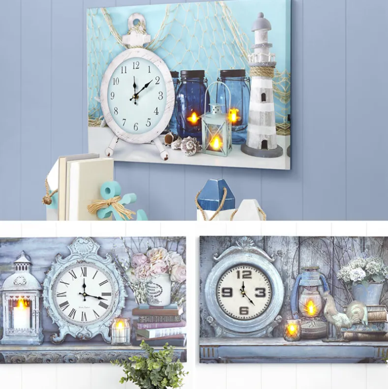 Themed Lighted Clock Wall Art