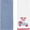 4th of July Themed Embroidered Kitchen Towels, Set of 2