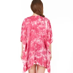 Tie-Dye Lace Trim Cover-Up Caftan