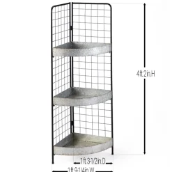 3-Tier Metal Corner Shelf