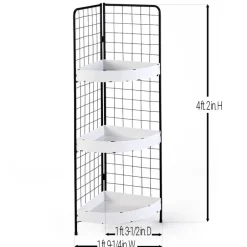 3-Tier Metal Corner Shelf