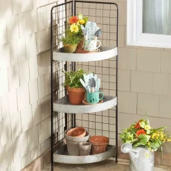 3-Tier Metal Corner Shelf