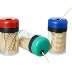 Toothpick Holder with Screw Top Dispenser Lid - Set of 3